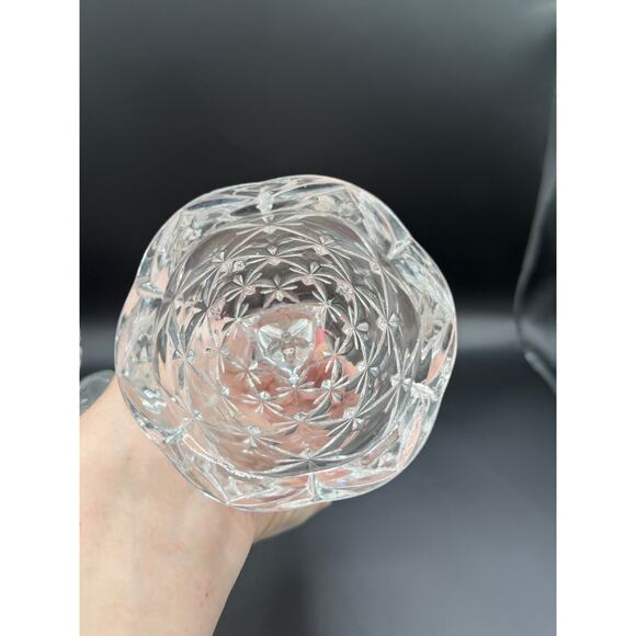 Vintage 1985 Set of 2 Hofbauer Crystal Etched Butterfly Candlestick Holders - Picture 2 of 5